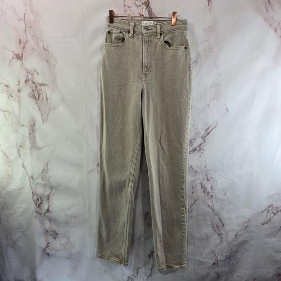 Abercrombie & Fitch Jeans Womens 0 25 Brown Curve 90s Straight Ultra High Rise - Picture 5 of 11